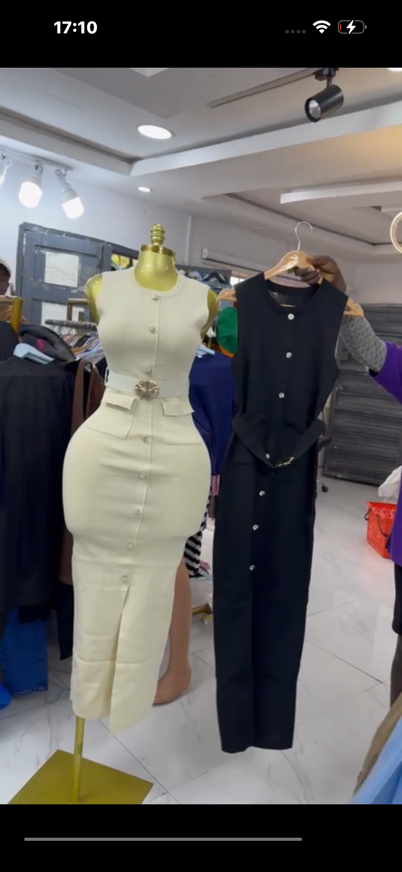 Female armless gown
